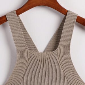 SHEIN MOOSTA Crisscross Ribbed Knit Top