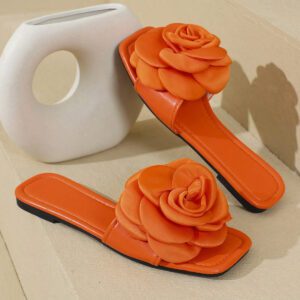 Mules florales pour femmes, nouveaux sandales plates d'été à la mode avec bout ouvert, polyvalentes