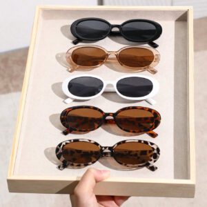 2 pièces Lunettes de vue ovales en plastique classiques pour femmes. Cadeau pour vacances, vacances tropicales à la plage, activités de plein air, sorties casuals, accessoires de plage