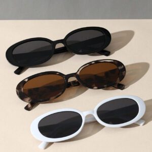 2 pièces Lunettes de vue ovales en plastique classiques pour femmes. Cadeau pour vacances, vacances tropicales à la plage, activités de plein air, sorties casuals, accessoires de plage