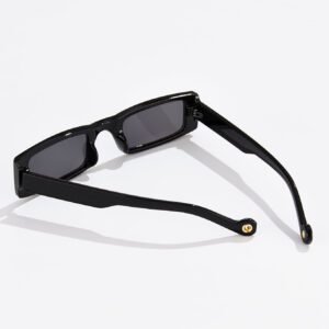 1 pièce Lunettes de mode pour femmes avec petit cadre rectangulaire en plastique, style européen, personnalité hip-hop, accessoire de mode décoratif. Convient pour un usage quotidien, les vacances, les voyages, les fêtes et la plage.