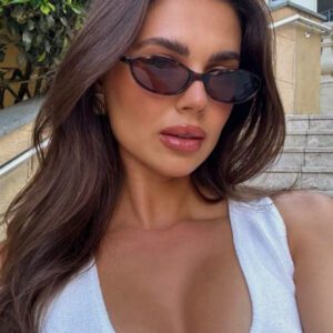1 pièce Nouvelle paire de lunettes de mode vintage ovale à petite monture pour femmes, lunettes haut de gamme unisexes pour la photographie de rue, la plage et les tenues décontractées d'automne/hiver, idéal comme cadeau
