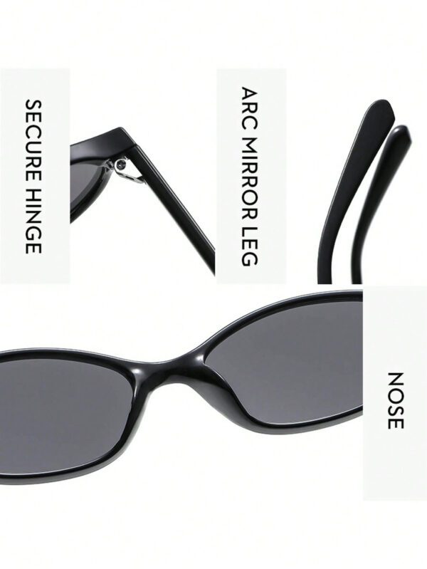 1 pièce Nouvelle paire de lunettes de mode vintage ovale à petite monture pour femmes, lunettes haut de gamme unisexes pour la photographie de rue, la plage et les tenues décontractées d'automne/hiver, idéal comme cadeau – Image 14