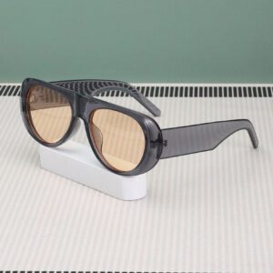1 pièce Lunettes de mode rondes en plastique pour femmes, convenant pour les voyages, les fêtes, le filtrage de la lumière nuisible, le cyclisme et les activités quotidiennes. Accessoires de plage pour femmes. Lunettes de soleil tendance. Basiques pour tenues femmes automne hiver. Cadeaux décontractés pour le travail.