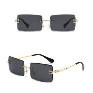 1 paire de lunettes de soleil femme au style boho, avec monture carrée sans monture. Accessoires de plage vintage. Accessoires de plage pour femmes. Lunettes de soleil tendance. Basiques d'automne et d'hiver pour tenues femme. Cadeaux décontractés pour le bureau.