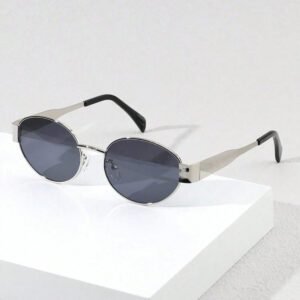 Lunettes décoratives ovales vintage pour femmes, avec monture métallique fine. Lunettes de mode décoratives pour femmes, accessoires de plage.