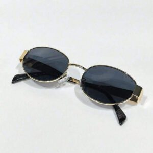 Lunettes décoratives ovales vintage pour femmes, avec monture métallique fine. Lunettes de mode décoratives pour femmes, accessoires de plage.