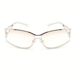 1 pièce Lunettes de mode rétro style Y2K en métal creux enveloppantes. Des lunettes pour un usage extérieur et quotidien