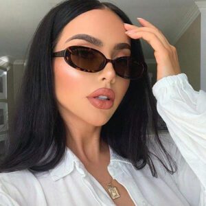 1 pièce Lunettes ovales à la mode pour femmes, Nuances de couleur léopard convenant à un port quotidien