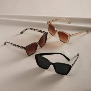 3 pièces élégantes lunettes de vue géométriques plates vintage en plastique, style bohème, pour femmes, convient pour les vacances à la plage en été, accessoires de plage pour femmes