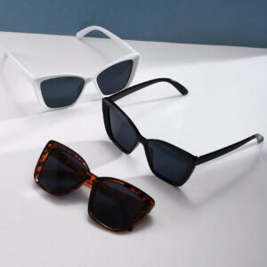 3 pièces élégantes lunettes de vue géométriques plates vintage en plastique, style bohème, pour femmes, convient pour les vacances à la plage en été, accessoires de plage pour femmes
