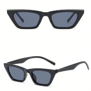 1 pièce Lunettes de mode femme style coréen, petit cadre unique, lunettes de soleil chat, accessoires de plage. Tenue de base pour femme en automne-hiver, casual chic, cadeau