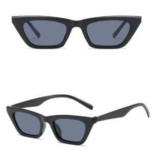 1 pièce Lunettes de mode femme style coréen, petit cadre unique, lunettes de soleil chat, accessoires de plage. Tenue de base pour femme en automne-hiver, casual chic, cadeau