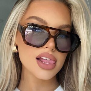 1 pièce Lunettes de soleil mode unisexe style asymétrique Y2K. Accessoires de plage pour femmes. Lunettes de soleil de base pour tenues femme décontractée chic, cadeaux.