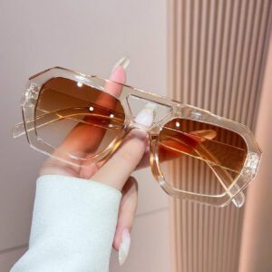 1 pièce Lunettes de soleil mode unisexe style asymétrique Y2K. Accessoires de plage pour femmes. Lunettes de soleil de base pour tenues femme décontractée chic, cadeaux.