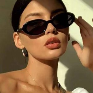 1 pièce de lunettes de mode ovale pour femmes, nouveaux accessoires de plage à petit cadre Y2K pour les femmes. Lunettes de soleil basiques pour tenue décontractée automne-hiver, cadeaux de tenue professionnelle occasionnelle, imprimé léopard.