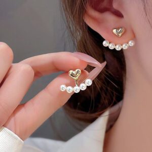 2 Pièces/set Gilets De Boucles D'oreilles Décor En Fausse Perle