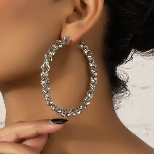 1 paire Boucles D'oreilles Design Géométrique Tressé