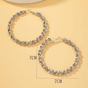 1 paire Boucles D'oreilles Design Géométrique Tressé