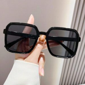 Lunettes de soleil carrées surdimensionnées en plastique vintage pour femmes, style classique tendance, décoration pour les voyages en extérieur, les vacances à la plage, lunettes de soleil de protection solaire, accessoires de plage pour femmes, lunettes de soleil, lunettes de soleil