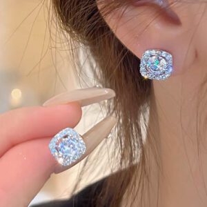 1 paire de clous d'oreilles en zircone incrustés de cuivre, simples, à la mode, de luxe et rares, pour usage quotidien des femmes