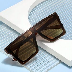 1 pièce Lunettes de mode à large monture pour femmes, lunettes amincissantes de haute qualité, accessoires de plage pour femmes