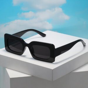 1 pièce Lunettes de soleil décoratives en plastique de forme carrée, unisexes. Accessoires de plage tendance, convenant aux sweaters, jeans, pantalons de survêtement, sweats à capuche, vestes, robes et chemises à manches longues.