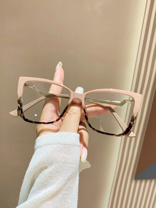 1 pièce Lunettes à monture en plastique classique bloquant la lumière bleue pour la lecture, le jeu, la télévision et les téléphones. Accessoires de lunettes transparentes, accessoires de lunettes anti-lumière bleue pour femmes – Image 5