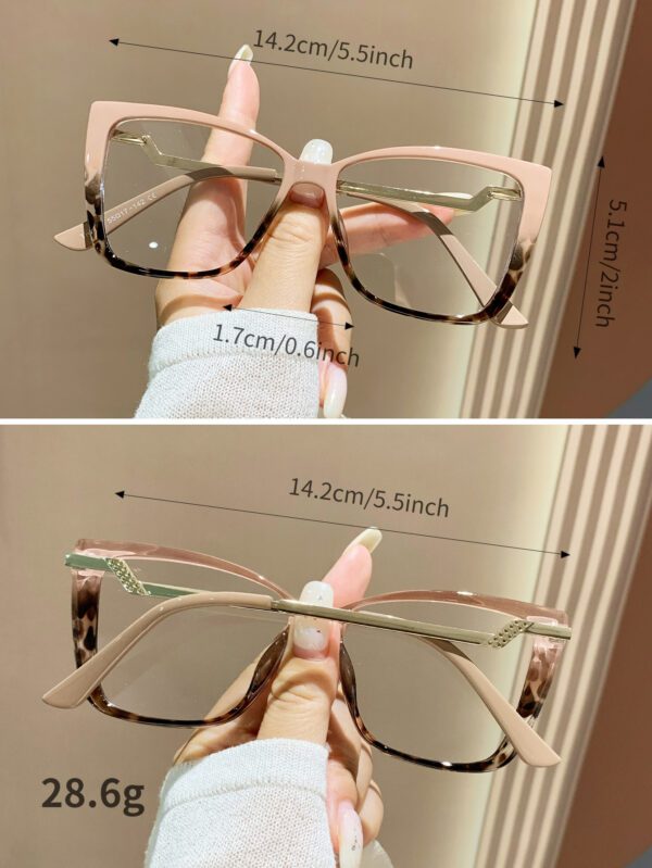 1 pièce Lunettes à monture en plastique classique bloquant la lumière bleue pour la lecture, le jeu, la télévision et les téléphones. Accessoires de lunettes transparentes, accessoires de lunettes anti-lumière bleue pour femmes – Image 7