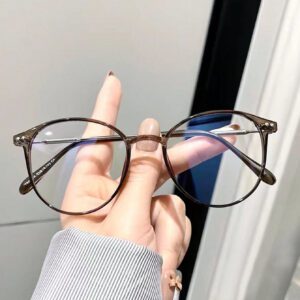 1 pièce Lunettes carrées/rondes anti-lumière bleue avec verres transparents, accessoires de lunettes de mode personnalisées de style neutre. Accessoires de lunettes anti-lumière bleue pour femmes