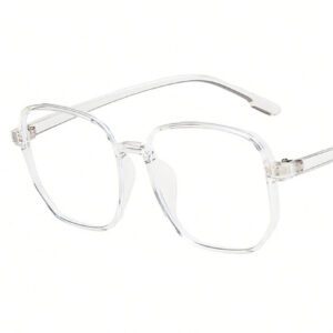 1 pièce Lunettes carrées/rondes anti-lumière bleue avec verres transparents, accessoires de lunettes de mode personnalisées de style neutre. Accessoires de lunettes anti-lumière bleue pour femmes