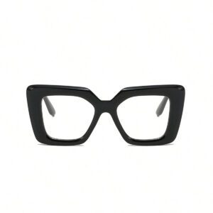 Lunettes carrées de grande taille pour femmes avec monture de lunettes pour la photographie de rue. Accessoires de décoration pour les yeux avec des verres transparents. Accessoires de lunettes pour femmes