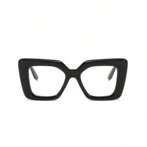 Lunettes carrées de grande taille pour femmes avec monture de lunettes pour la photographie de rue. Accessoires de décoration pour les yeux avec des verres transparents. Accessoires de lunettes pour femmes