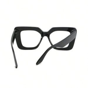 Lunettes carrées de grande taille pour femmes avec monture de lunettes pour la photographie de rue. Accessoires de décoration pour les yeux avec des verres transparents. Accessoires de lunettes pour femmes