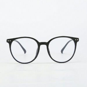 1 pièce Lunettes de mode ovales noires en plastique pour femmes, sans ordonnance, anti-lumière bleue, dans un style américain. Convient à un usage quotidien au bureau et à l'université. Accessoires de lunettes claires pour ordinateur, lecture, jeux, télévision et téléphones. Accessoires de lunettes anti-lumière bleue pour femmes