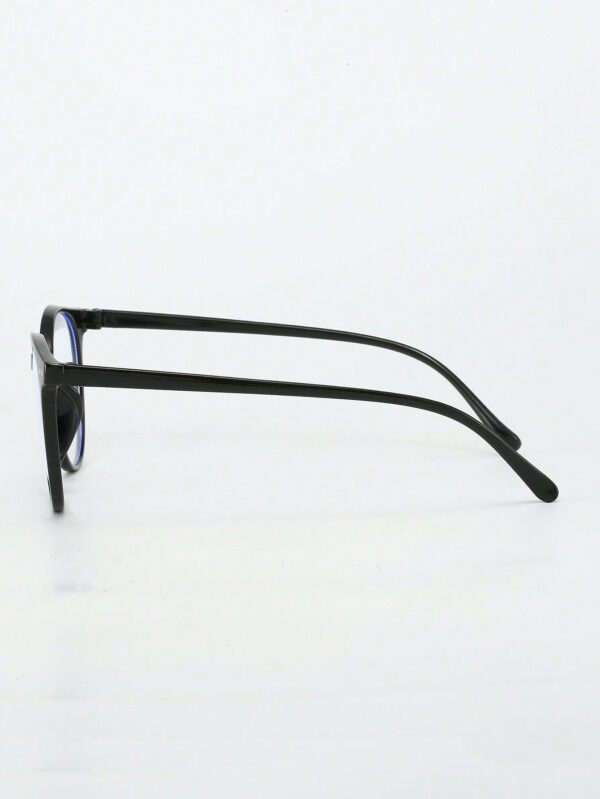 1 pièce Lunettes de mode ovales noires en plastique pour femmes, sans ordonnance, anti-lumière bleue, dans un style américain. Convient à un usage quotidien au bureau et à l'université. Accessoires de lunettes claires pour ordinateur, lecture, jeux, télévision et téléphones. Accessoires de lunettes anti-lumière bleue pour femmes – Image 3