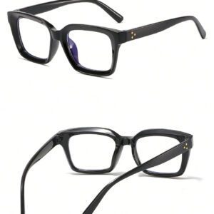 1 pièce Lunettes de lecture à monture carrée avec verres transparents. Accessoires pour lunettes anti-lumière bleue pour femmes et hommes, idéales pour la lecture, le jeu, la télévision et l'ordinateur