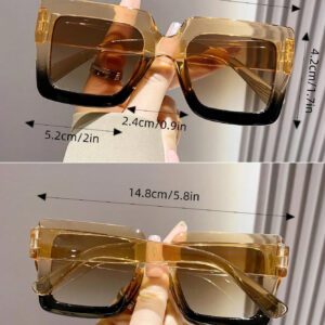 Lunettes de soleil vintage surdimensionnées à monture carrée en plastique, lunettes de soleil unisexes mode classique pour l'extérieur, les voyages, la plage, protection UV. Accessoires de plage pour femmes. Lunettes de soleil, lunettes de soleil de base, convenant aux pulls, jeans, survêtements, sweats à capuche, vestes, robes et chemises à manches longues.