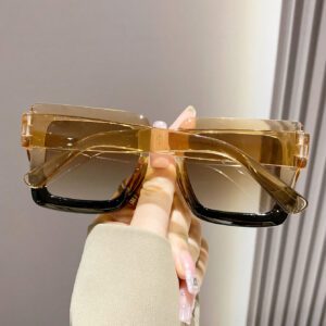 Lunettes de soleil vintage surdimensionnées à monture carrée en plastique, lunettes de soleil unisexes mode classique pour l'extérieur, les voyages, la plage, protection UV. Accessoires de plage pour femmes. Lunettes de soleil, lunettes de soleil de base, convenant aux pulls, jeans, survêtements, sweats à capuche, vestes, robes et chemises à manches longues.