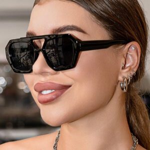 Lunettes de soleil unisexes en plastique de style vintage de pilote, décoration classique à la mode, convenant aux voyages extérieurs, à la plage ou aux vacances, lunettes de protection UV, accessoires de plage pour femmes, lunettes de soleil, abat-jour