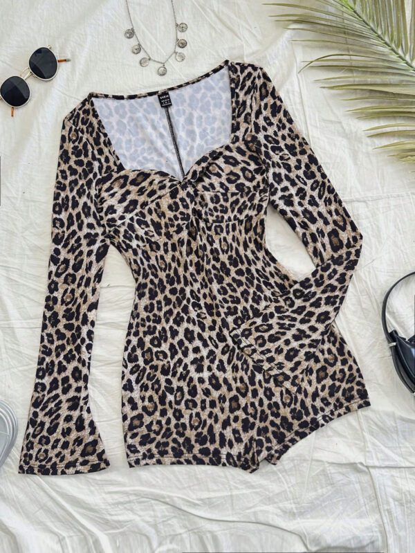 SHEIN WYWH Combinaison-short casual à manches longues avec torsade – Image 6