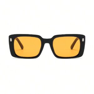 1 pièce Lunettes de soleil carrées à petites montures pour femmes, à la mode, de couleur orange, résistantes aux UV, accessoires de plage pour femmes. Lunettes de soleil parfaites pour les sweaters, jeans, pantalons de survêtement, hoodies, vestes, robes et chemises à manches longues. Idéal pour la Saint-Valentin