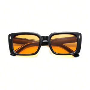 1 pièce Lunettes de soleil carrées à petites montures pour femmes, à la mode, de couleur orange, résistantes aux UV, accessoires de plage pour femmes. Lunettes de soleil parfaites pour les sweaters, jeans, pantalons de survêtement, hoodies, vestes, robes et chemises à manches longues. Idéal pour la Saint-Valentin