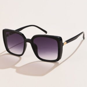 1 pièce Lunettes de soleil rétro pour femmes, avec grand cadre carré en plastique. Simple, chic, élégant, à la mode, convient pour le quotidien, les vacances, les voyages et la plage. Accessoires convenant à toutes les tenues, des tenues décontractées aux tenues d'affaires, idéal comme cadeau.