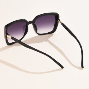 1 pièce Lunettes de soleil rétro pour femmes, avec grand cadre carré en plastique. Simple, chic, élégant, à la mode, convient pour le quotidien, les vacances, les voyages et la plage. Accessoires convenant à toutes les tenues, des tenues décontractées aux tenues d'affaires, idéal comme cadeau.