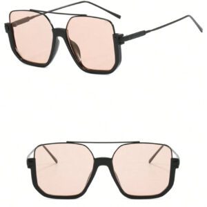 1 pièce Lunettes mode à monture carrée mi-cadre. Accessoires polyvalents, vintage pour les sorties, les vacances à la plage. basique pour les tenues d'hiver et d'automne pour femmes, affaires décontractées, cadeaux