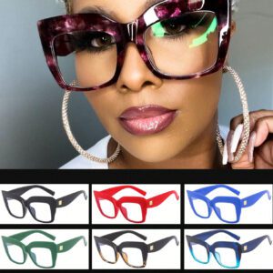 surdimensionnées à monture chat en acrylique transparent avec verres dégradés de couleur gelée. Accessoires de lunettes décoratives pour fête et bal des finissants. Lunettes anti-lumière bleue pour femmes