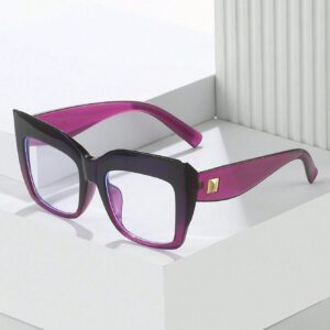 surdimensionnées à monture chat en acrylique transparent avec verres dégradés de couleur gelée. Accessoires de lunettes décoratives pour fête et bal des finissants. Lunettes anti-lumière bleue pour femmes