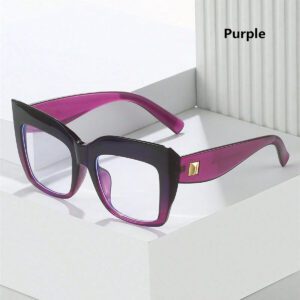 surdimensionnées à monture chat en acrylique transparent avec verres dégradés de couleur gelée. Accessoires de lunettes décoratives pour fête et bal des finissants. Lunettes anti-lumière bleue pour femmes