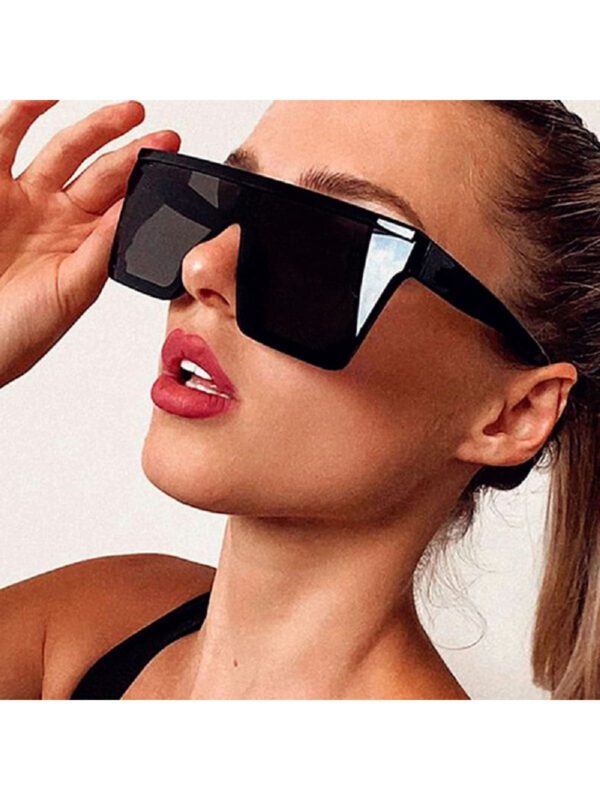 1 paire de nouvelles lunettes de soleil de mode grandes montures noires pour femmes, accessoires de plage, lunettes de soleil